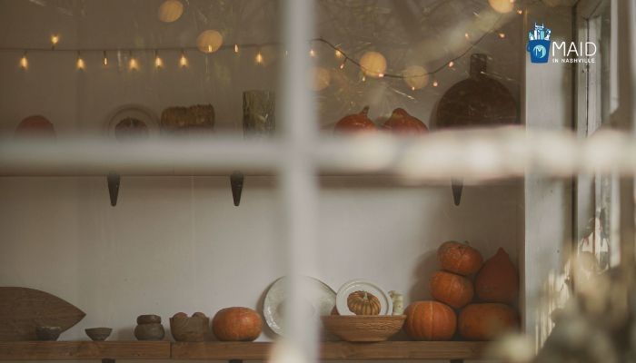 a lot of pumpkin decorations